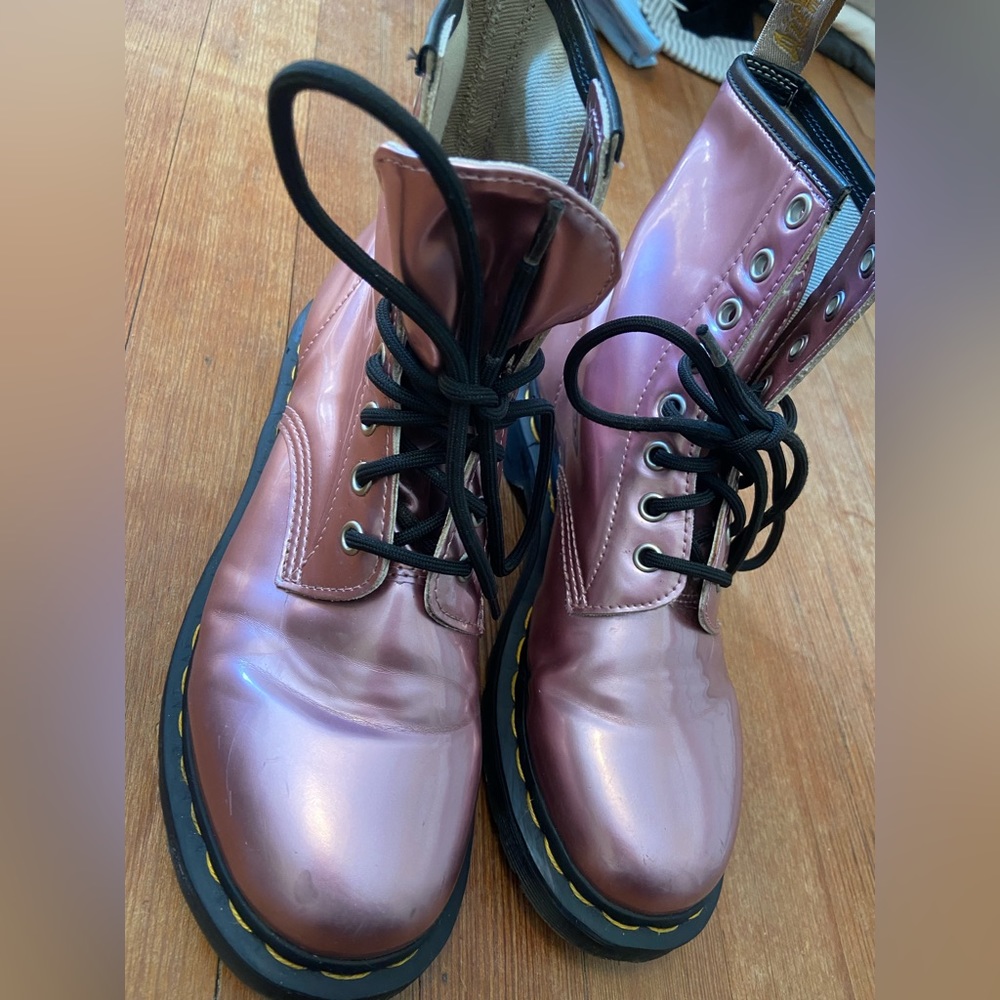 Doc martens pink vegan leather size 7